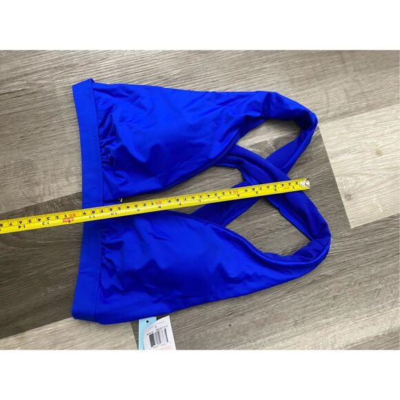 Antonio Melani NWT Blue Bikini Halter “Run With It” Top Swimsuit, Sz 10, MP $58 - Picture 3 of 5